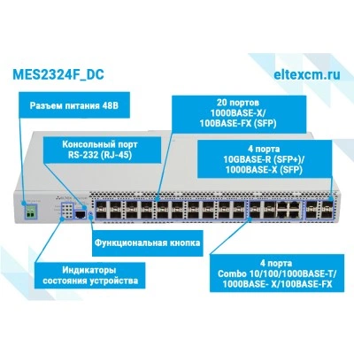 Коммутатор Eltex MES2324F_DC Коммутатор Eltex MES2324F_DC