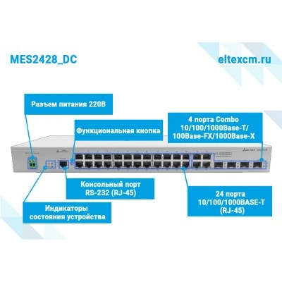 Коммутатор Eltex MES2428_DC Коммутатор Eltex MES2428_DC