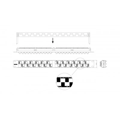 Патч-панель Hyperline PP2A-19-24S-8P8C-C5E-110 Патч-панель Hyperline PP2A-19-24S-8P8C-C5E-110