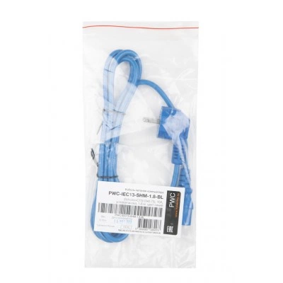 Кабель электропитания Hyperline PWC-IEC13-SHM-1.8-BL Кабель электропитания Hyperline PWC-IEC13-SHM-1.8-BL